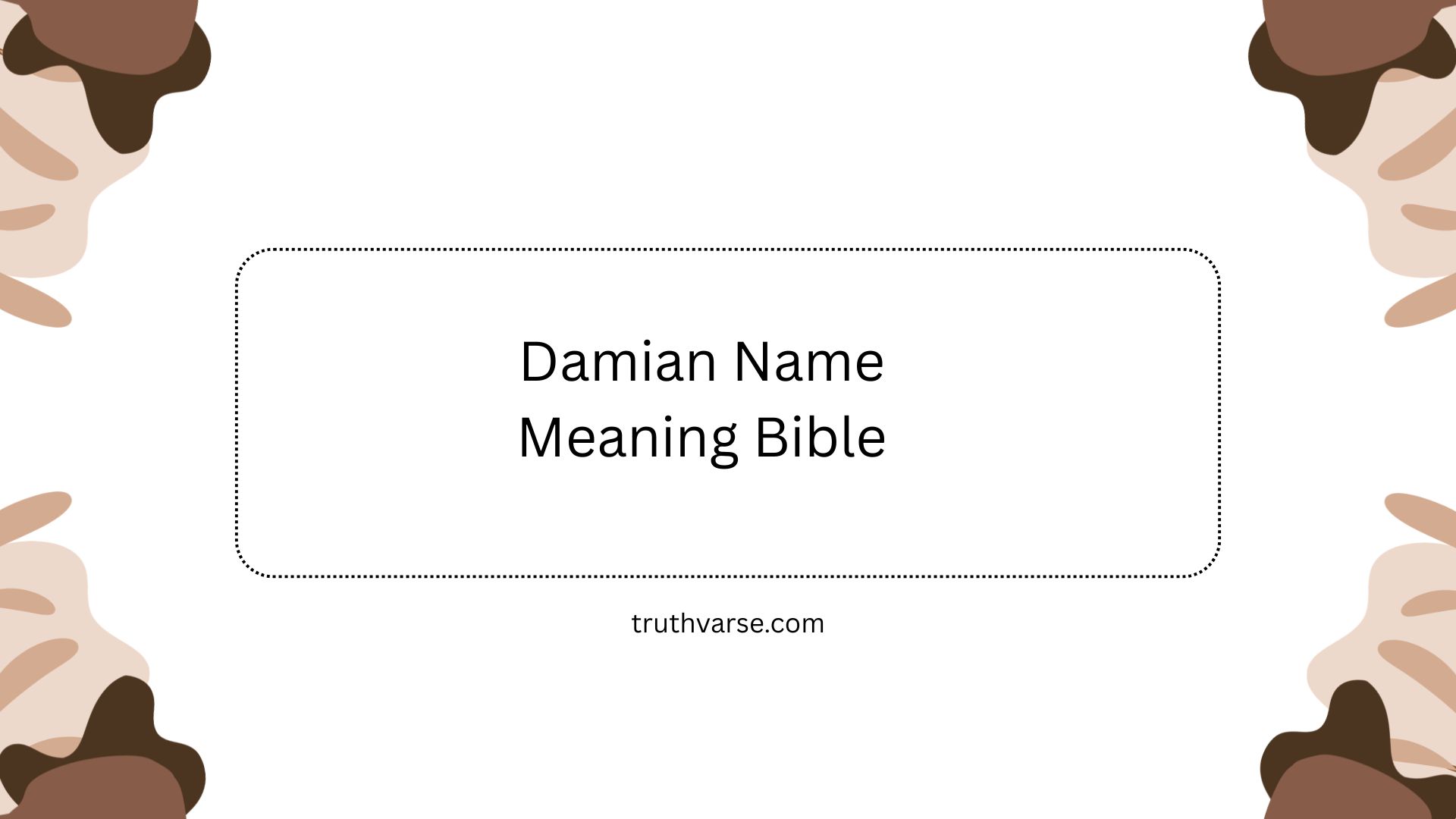 Damian Name Meaning Bible