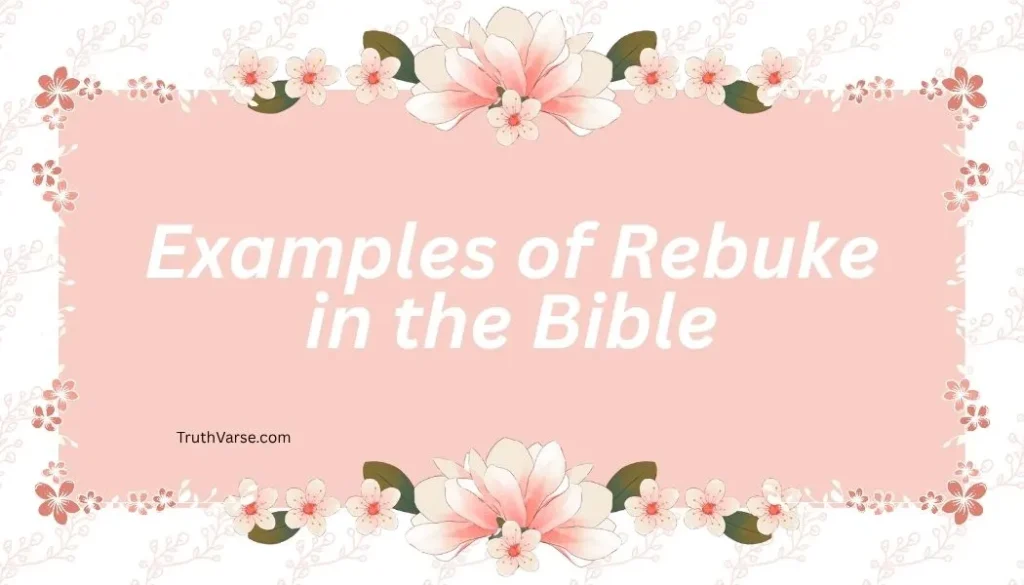 Examples of Rebuke in the Bible