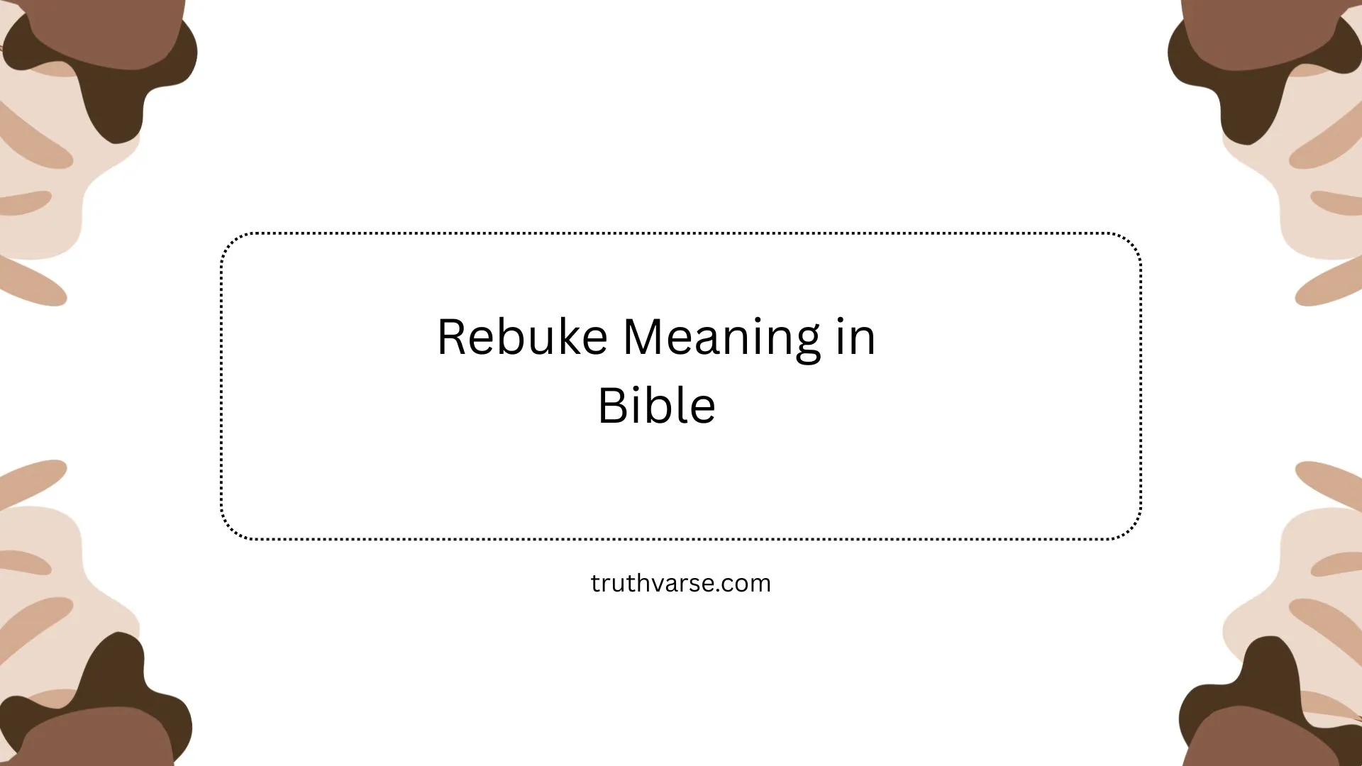 Rebuke Meaning in Bible