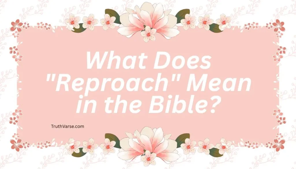 What Does "Reproach" Mean in the Bible