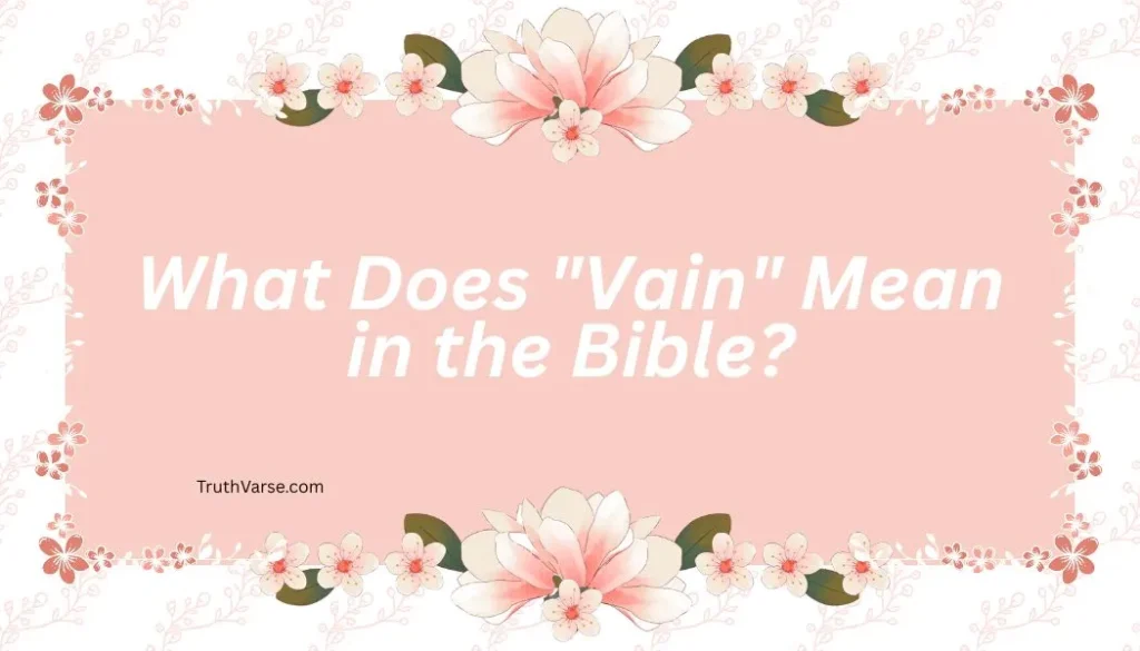 What Does "Vain" Mean in the Bible