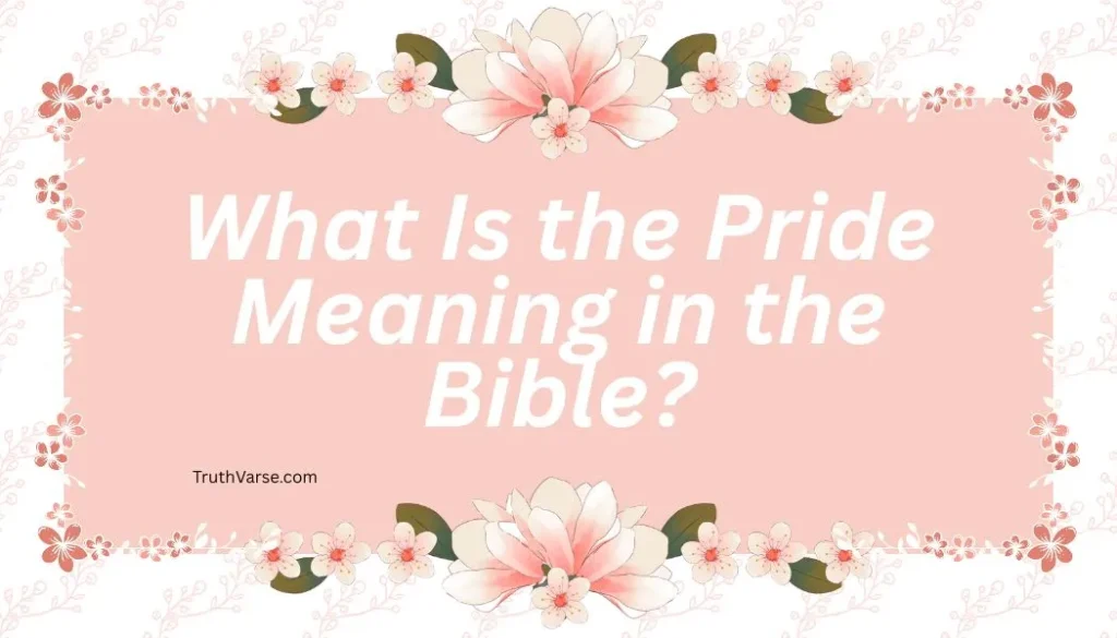 What Is the Pride Meaning in the Bible
