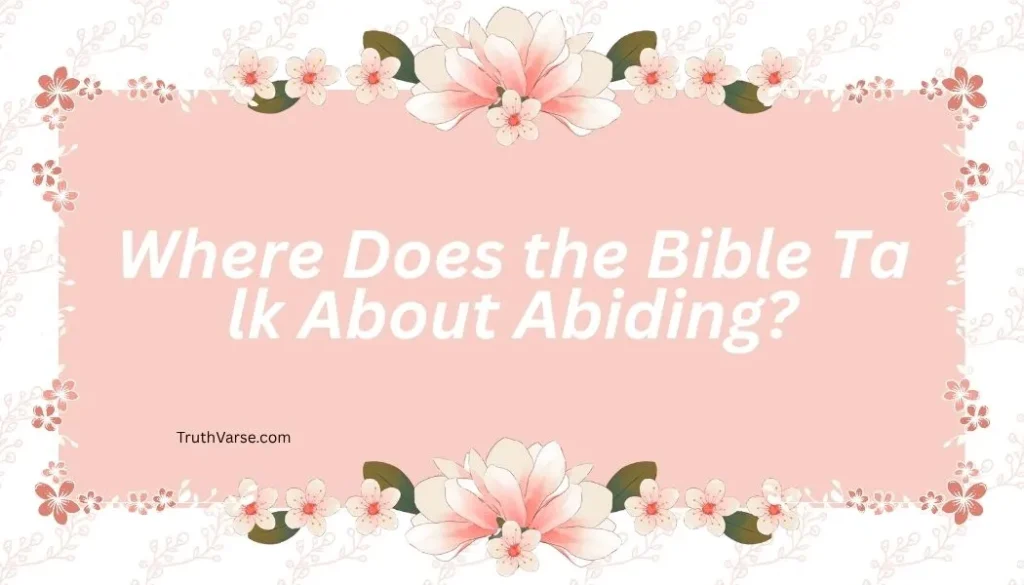 Where Does the Bible Talk About Abiding