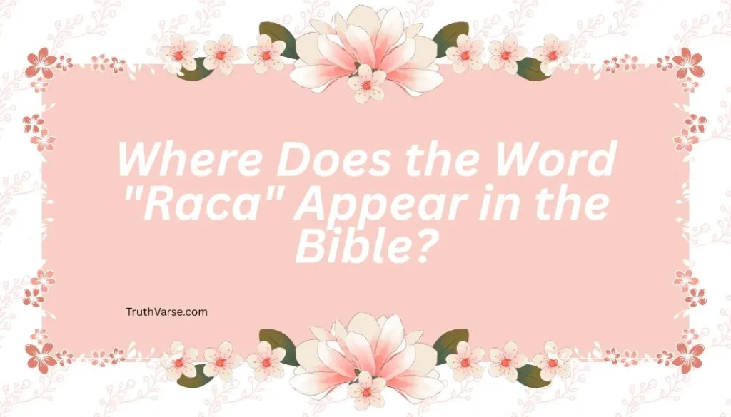 Where Does the Word "Raca" Appear in the Bible?