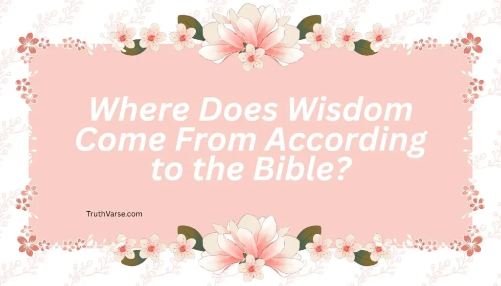 Where Does Wisdom Come From According to the Bible
