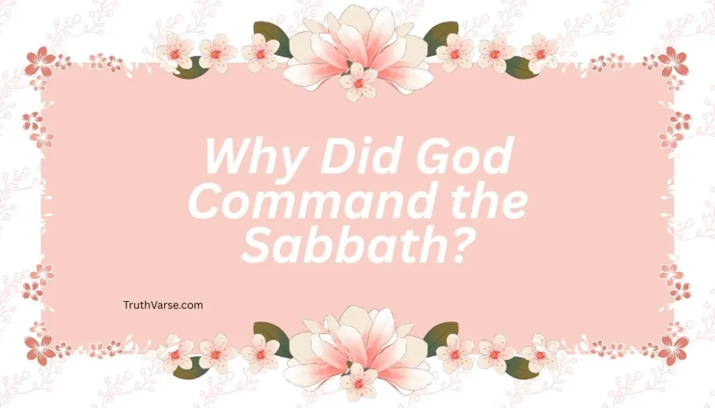 Why Did God Command the Sabbath?