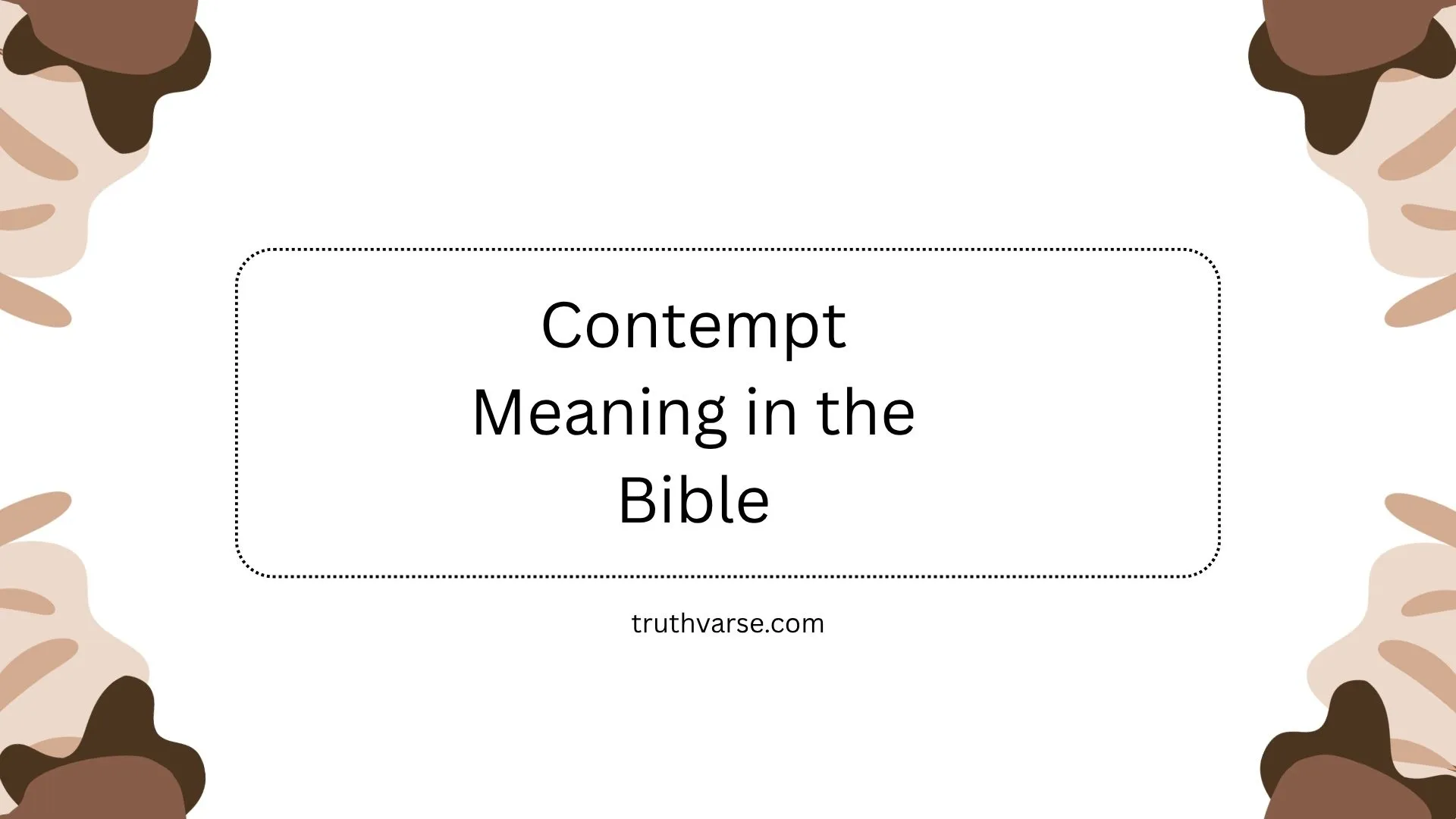 Contempt Meaning in the Bible