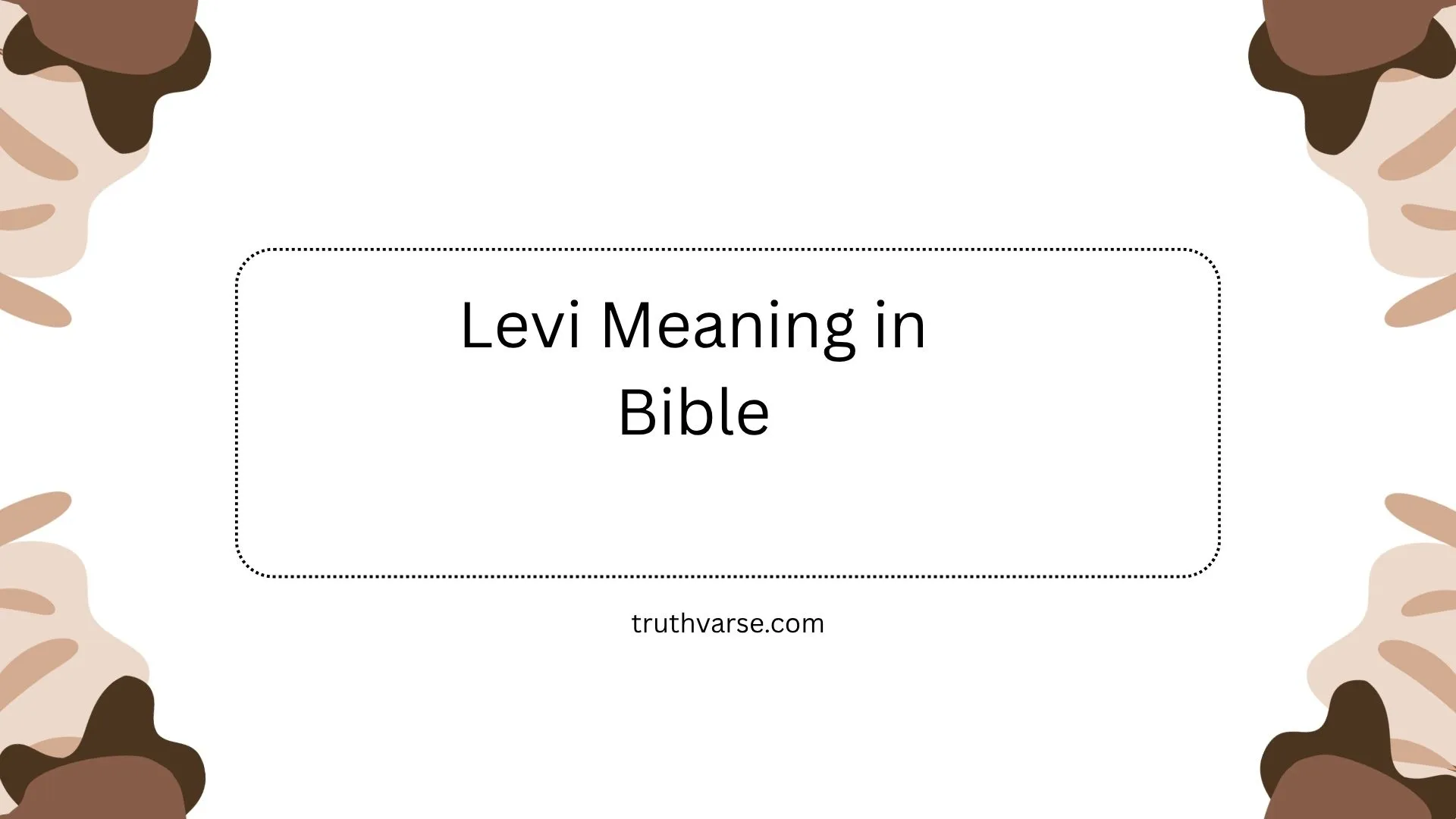 Levi Meaning in Bible