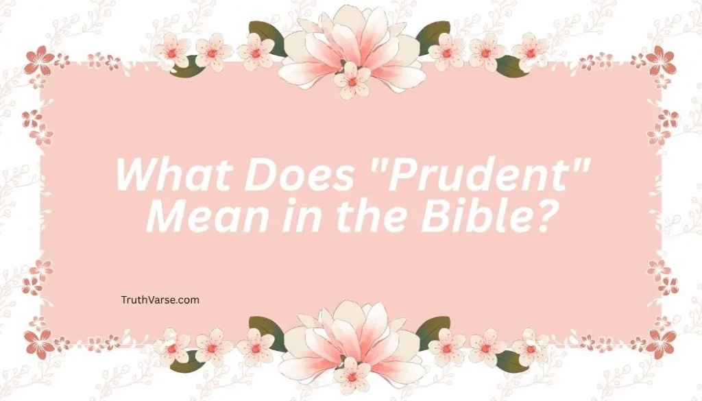 What Does "Prudent" Mean in the Bible