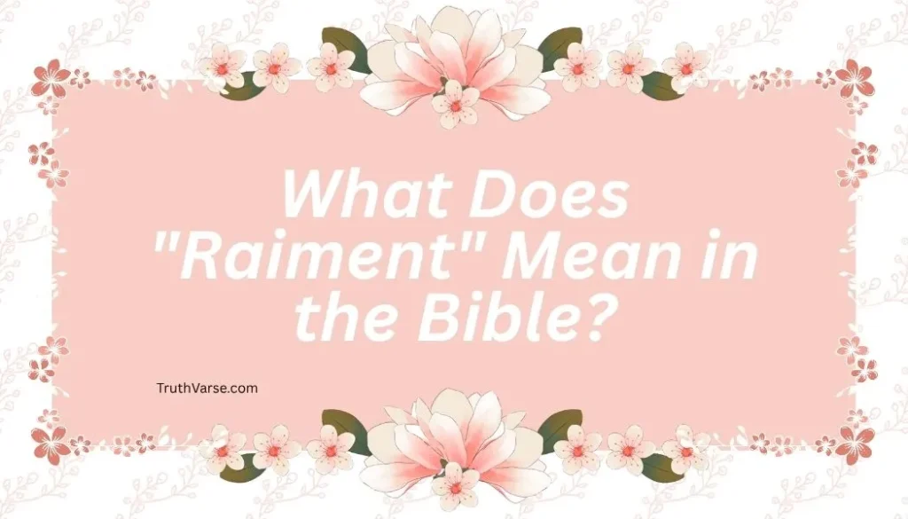 What Does "Raiment" Mean in the Bible