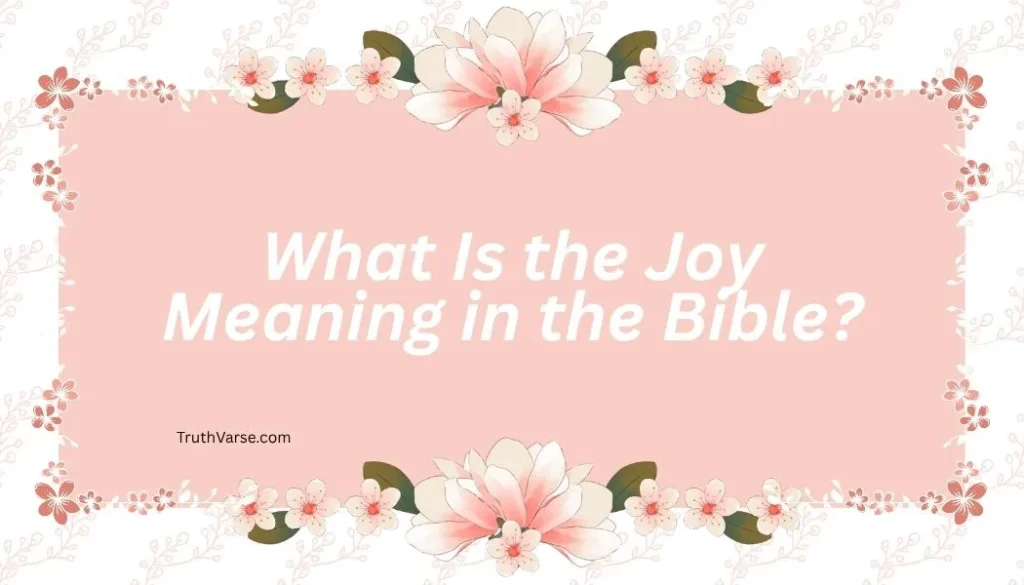 What Is the Joy Meaning in the Bible